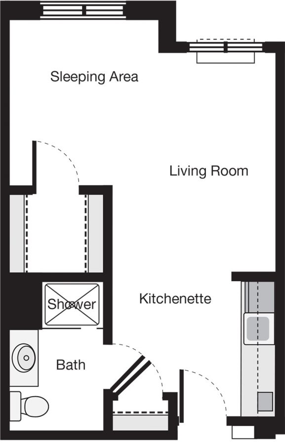 Alcove Deluxe Apartment Floor Plan